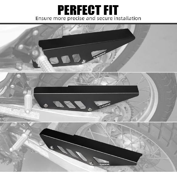 NICECNC Black Chain Guard Protector Aluminum CNC Compatible with DR650S 1996-2024, DR650SE 1996-2019