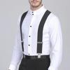 Men Suspenders High Elastic Adjustable 4 Strong Clips Suspender X Back Trousers