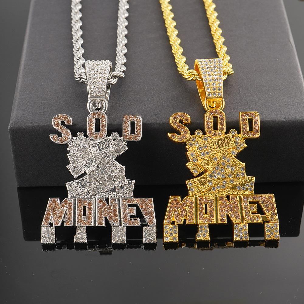 Cross-border hot-selling exaggerated cool pendant punk hip-hop men's necklace Cuban chain accessories