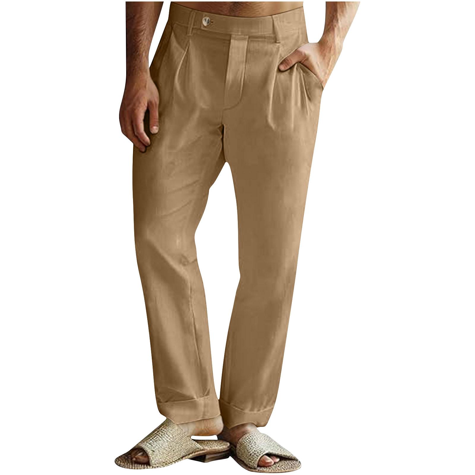 Men s Overalls  Multi Pocket Casual Pants Hiking Pants Cotton Twill Pants S коричневый