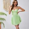 European and American spring women's clothing 2026 sexy skirt pure lust spice girl high elastic satin slim strap dress women