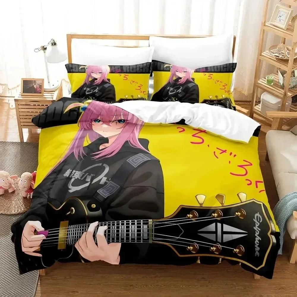3D Print Anime Hitori Gotoh Bocchi the Rock Comfortable Duvet Quilt Cover Pillowcase Bedding Set Bedroom Decoration Home Textile