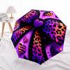 1pc Leopard Print Hearts Automatic Open/Close Umbrella Compact Folding Umbrella, All-Season Portable Umbrella for Women/Men F1124244