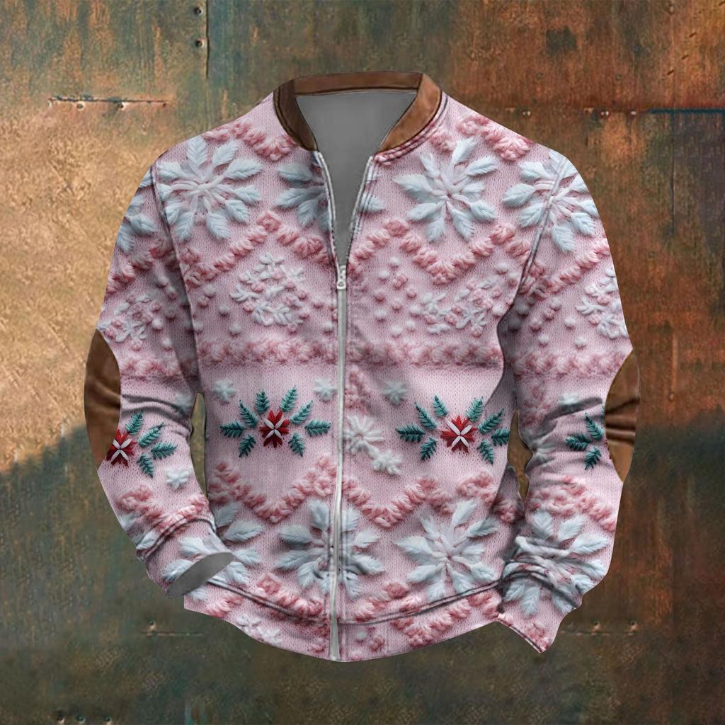 Pánská mikina pro volný čas v retro stylu s otevřeným zipem