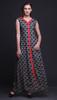 Bimba Black Floral Printed Women Designer Mandarin Collar Anarkali Dress Indian Ethnic Kurta