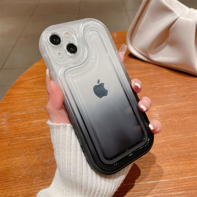 Transparente Handyhülle mit Farbverlauf für iPhone 14 13 12 11 Pro Max 14pro 14 Plus, stoßfeste Stoßstange, weiche Silikon-Rückseite