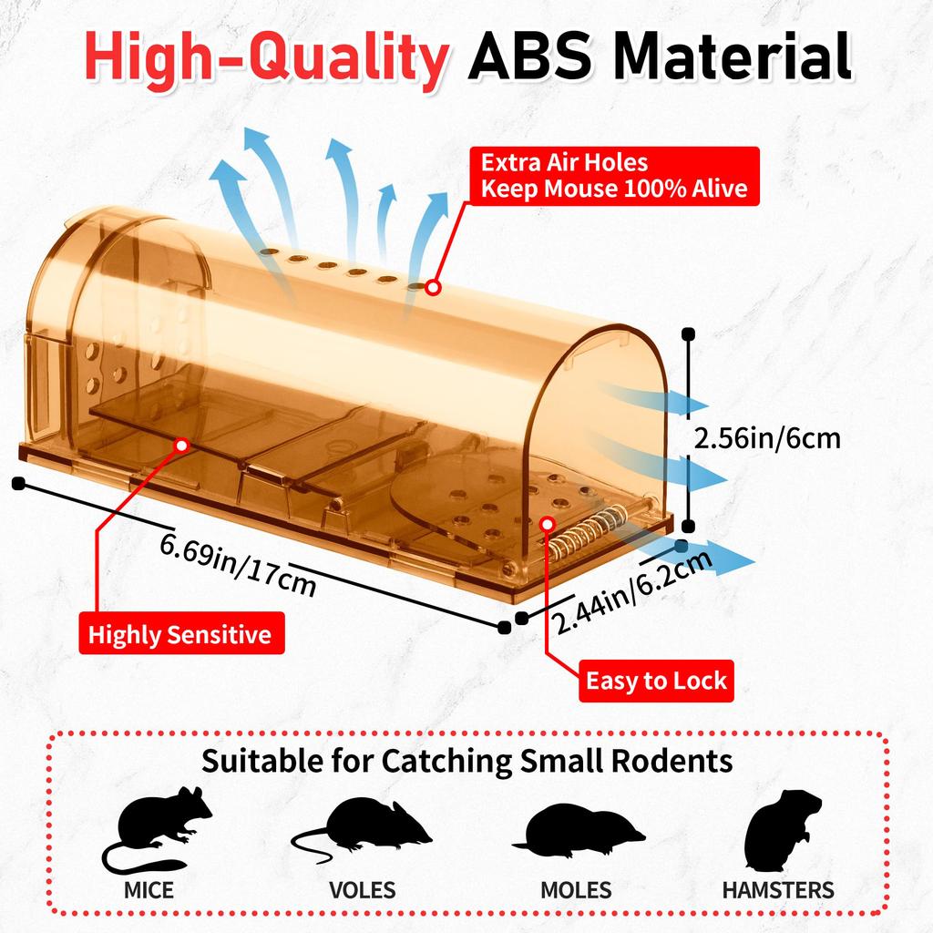 1Pc Mouse Traps - Small Trap Indoor/Outdoor, Live Mouse Trap Catch and Release Ideal No Kill Mouse Traps for Rodents