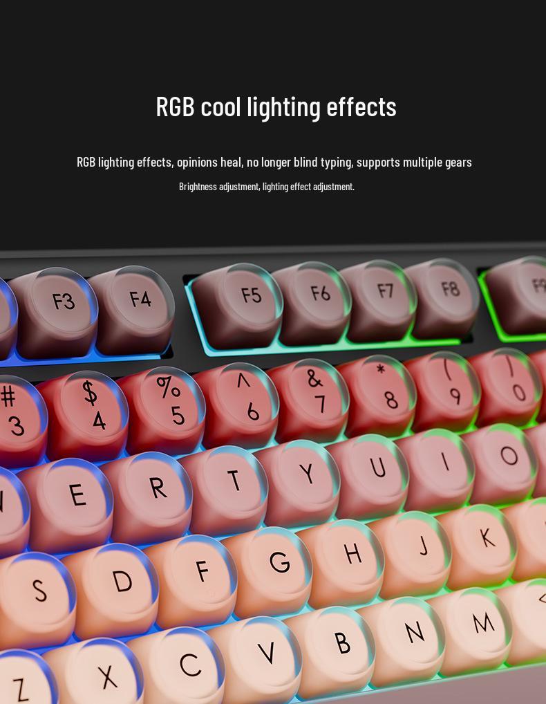 BOW Hangshi Multi-Mode Backlit Bluetooth Keyboard with Lipstick Foundation Design for Women, Mechanical Feel, and Wireless/Wired Options