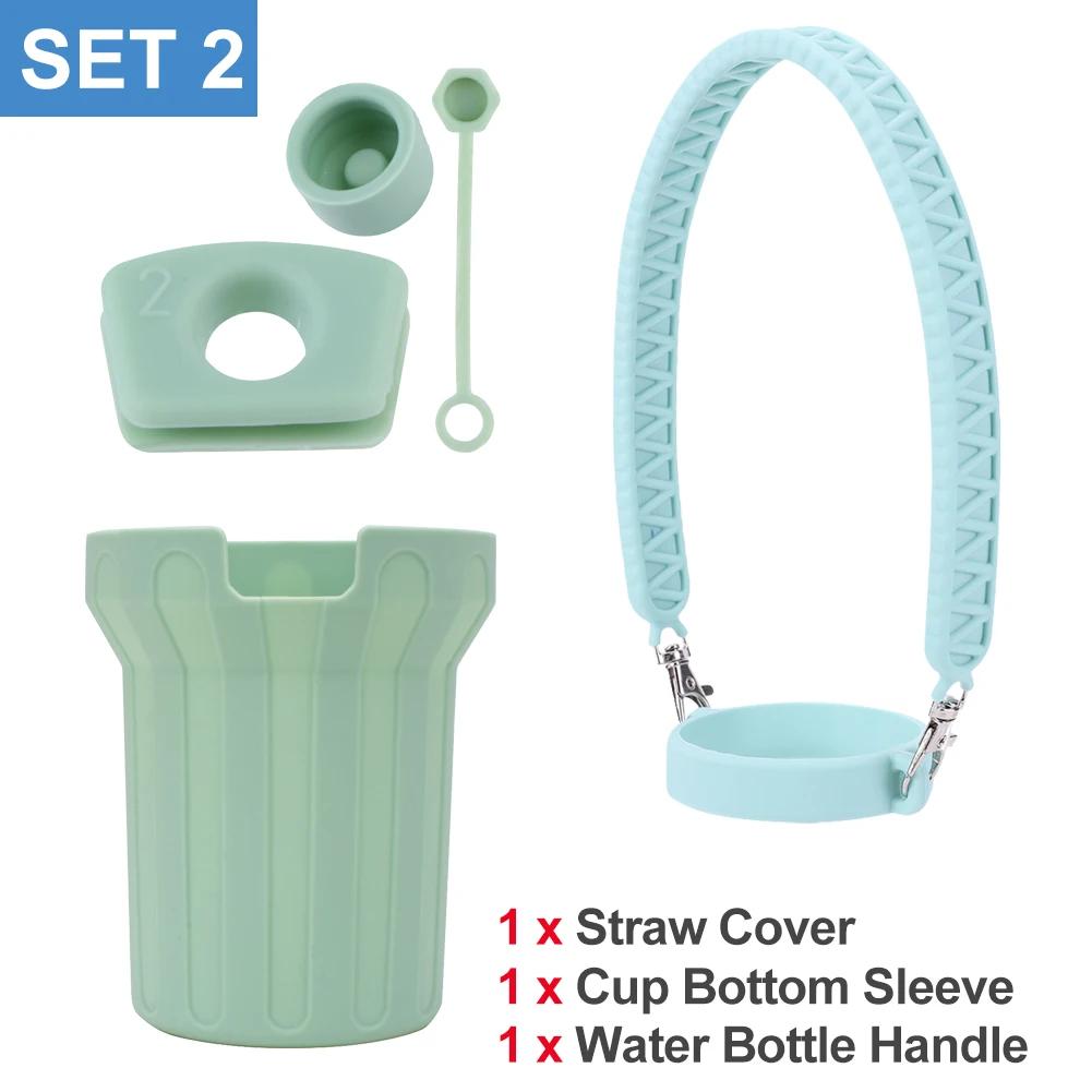Silicone Cover for Stanley Cup Accessories 30/40oz Tumbler Water Bottle Protective Bottle Boot Sleeve & Straw Cover Cap