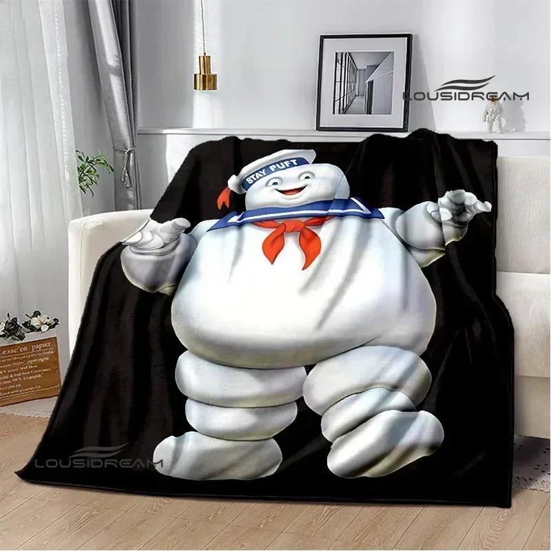 Coperta Stampata Cartoon G-Ghostbusters Calde Coperte in Flanella Morbide e Confortevoli Coperta da Casa Viaggio Fodere per Letto Regalo di Compleanno