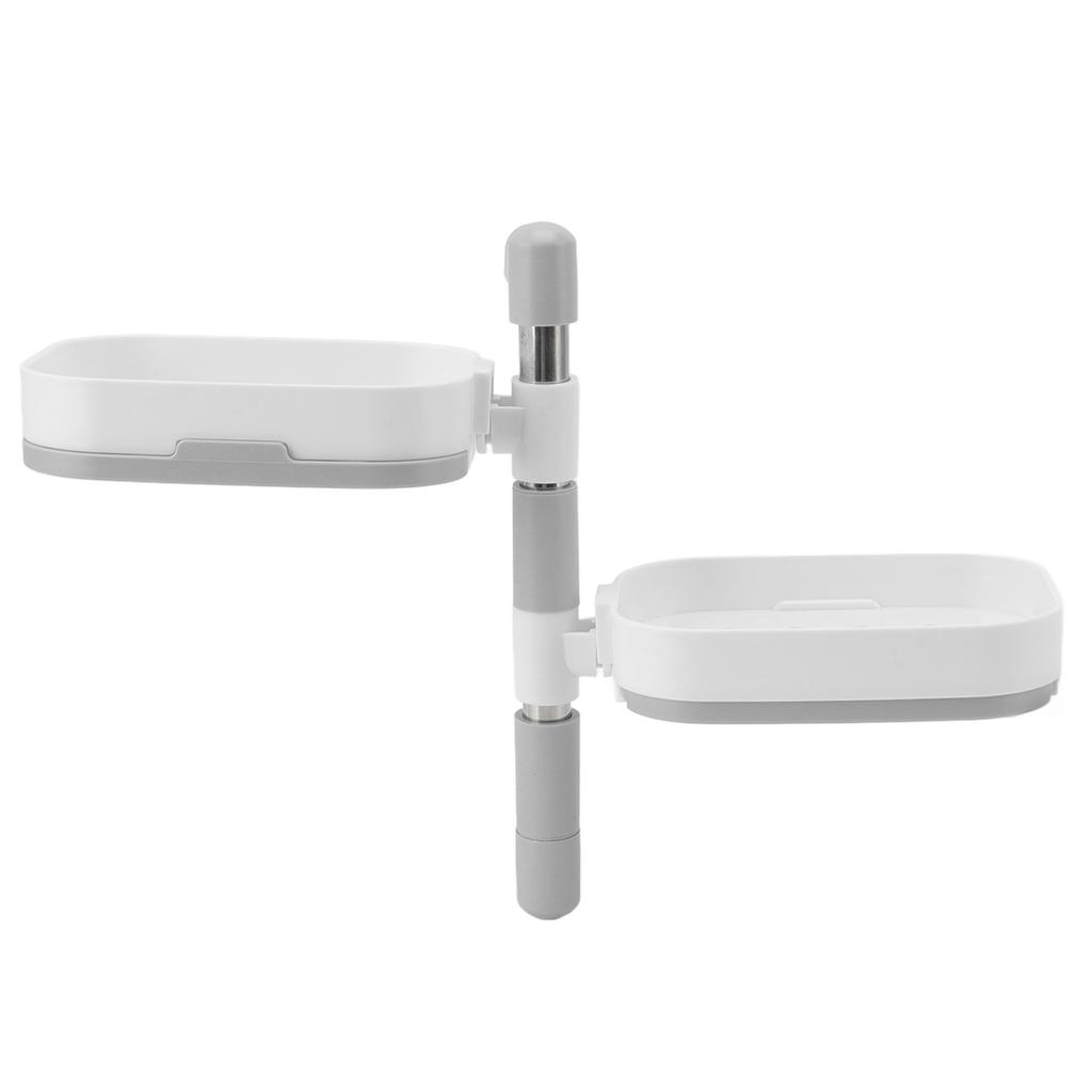 Soap Holder Detachable Two Layers Space Saving Wall Mounted Rotating Soap Dish for Bathroom Shower