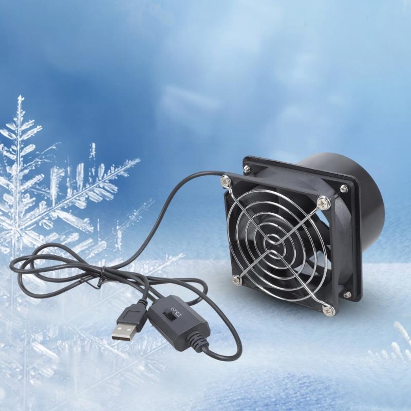 USB 5V Exhaust Fan With 3 Speed Adjustment For Kitchen Bathroom Greenhouse Plastic Ventilation Blower Removable Design