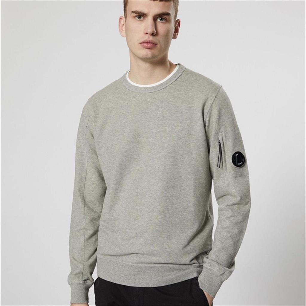 Veste Sweatshirt CP Lens Homme Coupe Ample Couleur Unie Col Rond - Marque Jeune Tendance Décontractée