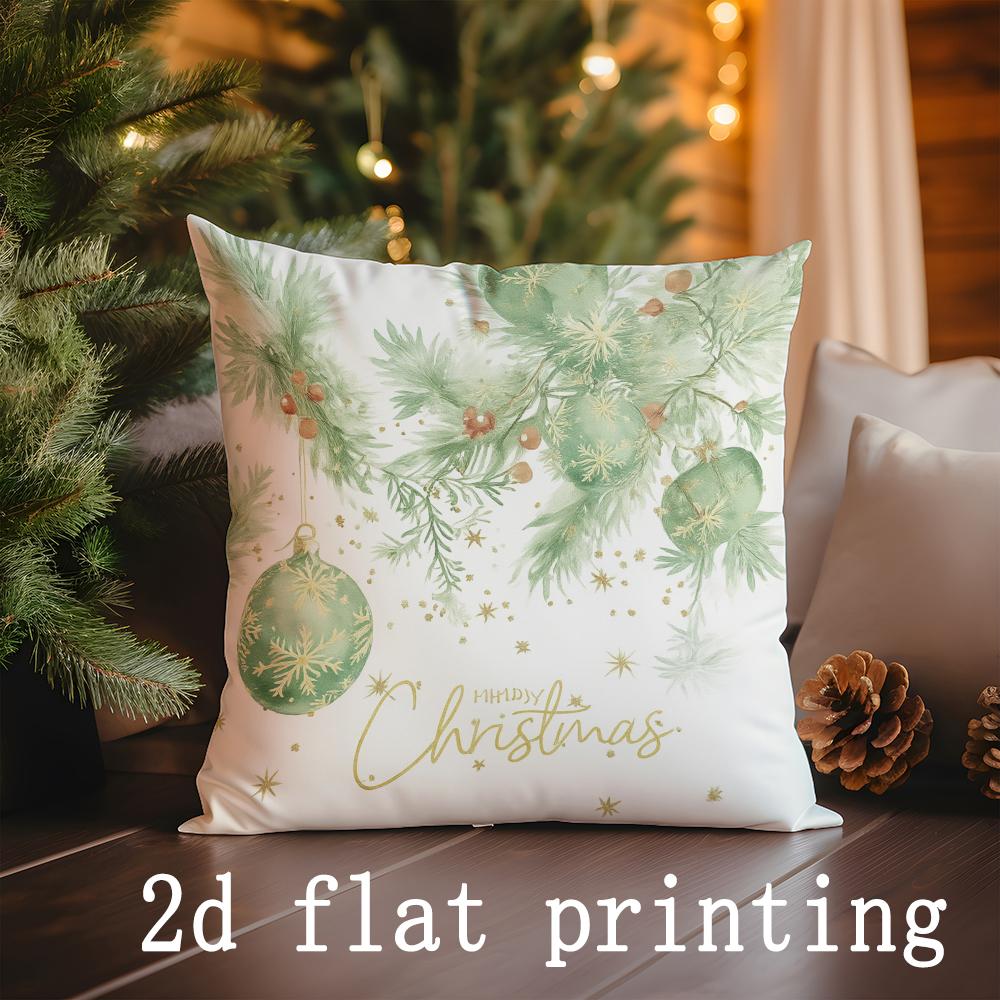 Home Decor Merry Christmas Tree & Ho Ho Print Cushions Pattern Cushion Cover Suitable for Sofa Bedroom Car Pillow Cover