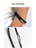 Magnetic Buckle Leather Bracelet: Men's Double Buckle Woven Accessory - Handmade Design