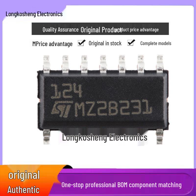 

LM124DT SOP-14 Low Power Quad Op-Amp Chip with Low Input Bias Current