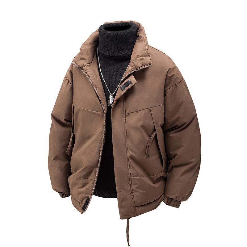 Zimowy Bawełniany Płaszcz Pogrubiony Stójka Modna Młodzieżowa Odzież Wierzchnia Kurtka