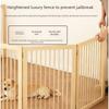 Solid Wood Pet Playpen, Foldable Tall Safety Barrier Gate, Adjustable Height Indoor Isolation Fence for Dogs & Cats Home