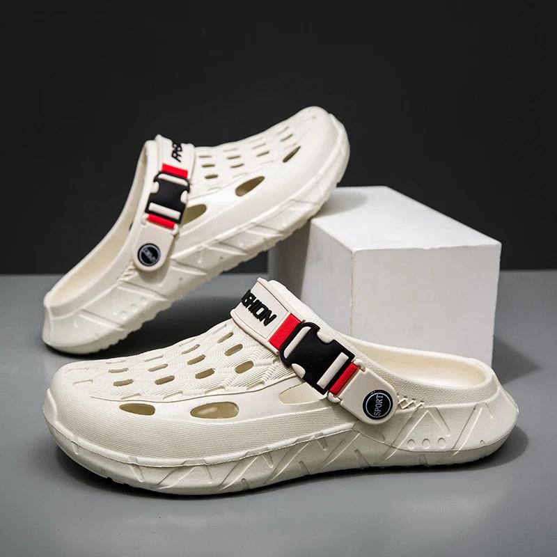 Fashion Men Slippers Platform Outdoor Summer Fashion Clogs Shoes Women Beach Sandals Male Soft EVA Indoor Home Slides Lover Flip Flops