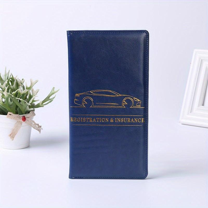 Car Registration and Insurance Card Holder Vehicle License Document Glove Box Compartment Organizer Luxury Travel Accessories