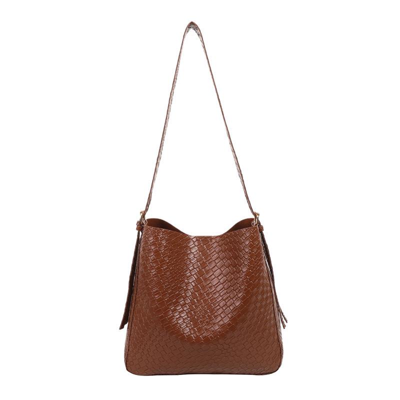 

Модная и популярная, простая сумка для поездок, сумка-тоут, нишевый дизайн, сумка подмышку, зарубежный стиль, большая вместимость, женская сумка на плечо. темно-коричневого