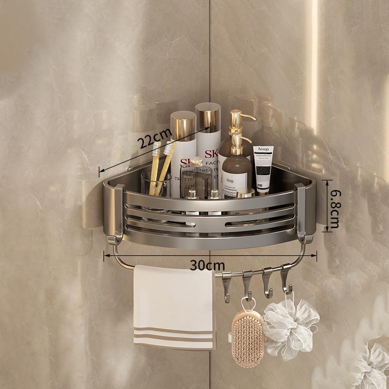 Rohová police do koupelny bez vrtání Plovoucí police Nástěnná organizace Koupelnové potřeby Sprchové police Organizér Prasklé police