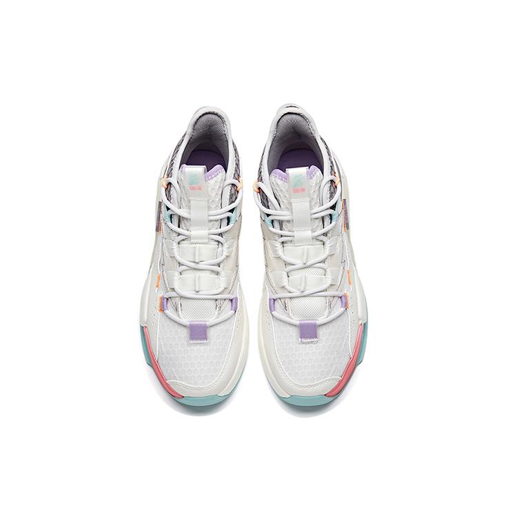 New Anta Life Collection KT G6 Soup Lightweight And Wear-resistant Low-Top Skateboard Shoes Women's White Gray Pink 122128089-2