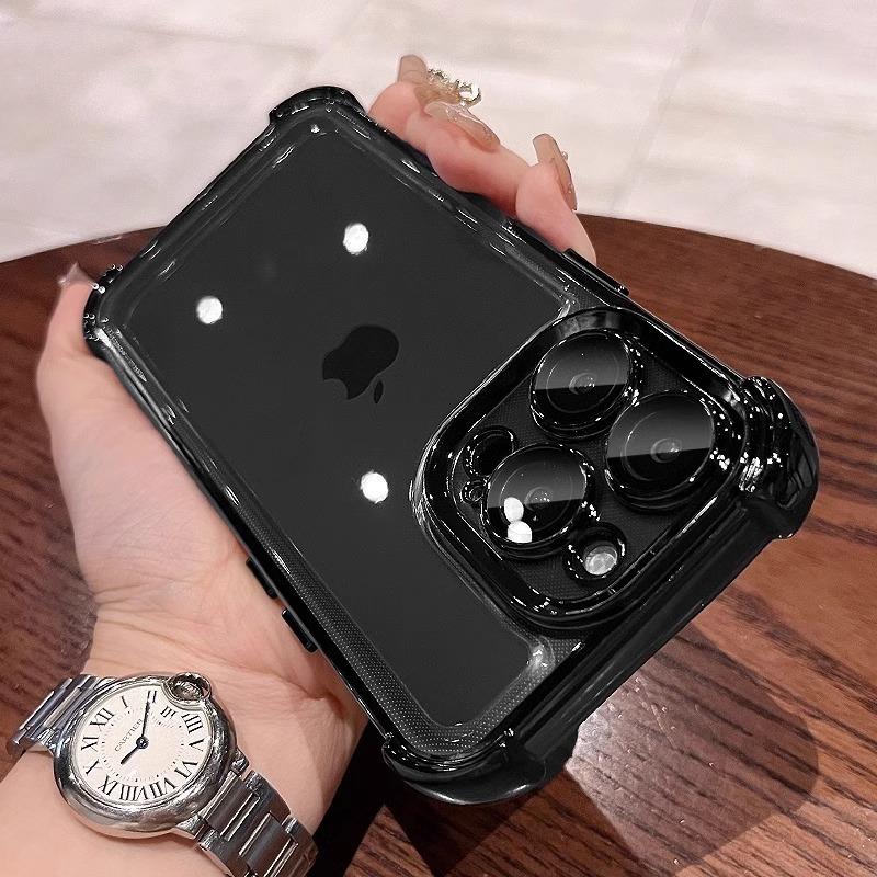 Applicable To IPhone17 Electroplated High Breathable Bag Four Corner Anti Fall Mobile Phone Case Apple 16 Comes with Lens Film Protection Case