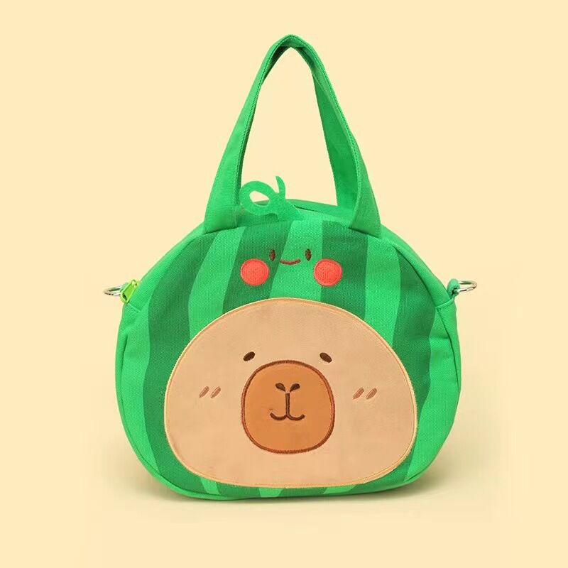 Capybara peluş sırt çantası Kawaii moda peluş bebek kürk çanta çocuk çantası omuzdan askili çanta Mini sırt çantası çanta kız arkadaşı için hediyeler