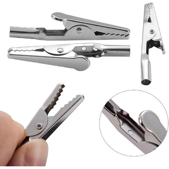 

25Pcs Metal Alligator Clips, 50 mm Silver Nickel Plated Test Clamps, Spring Clamps, Crocodile Electrical Clips,used in laboratory electric testing