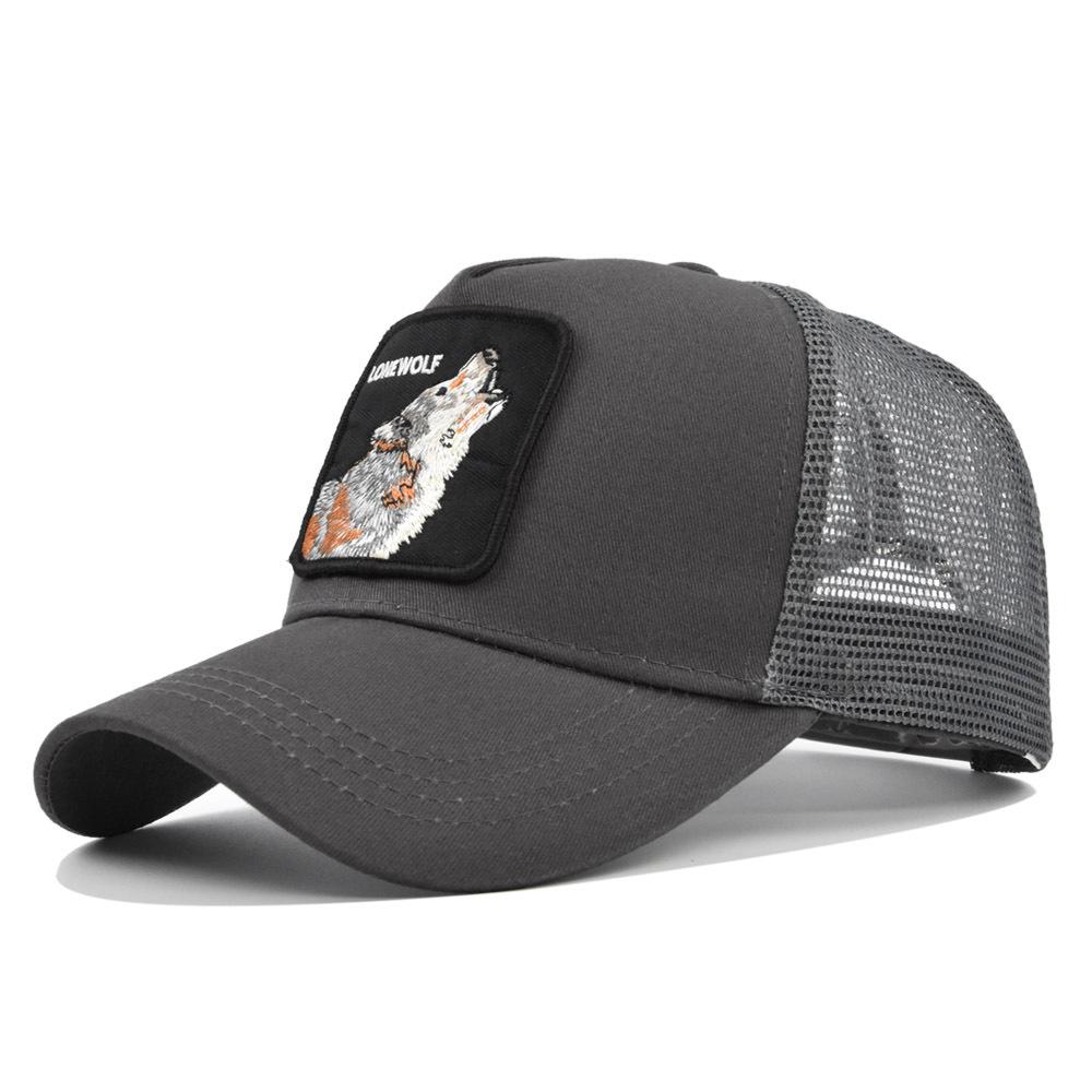 Animal Baseball Embroidered Cap Wolf Pattern Mesh Cap In A Variety Colors Of