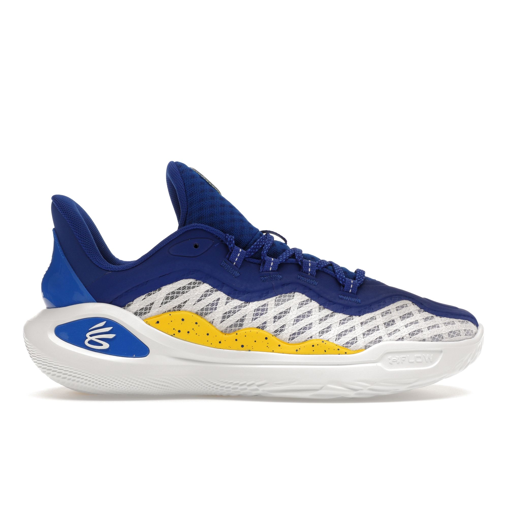 Under Armour Unisex Curry 11 Dub Nation White Royal Blue Yellow 3026615-100 44.5