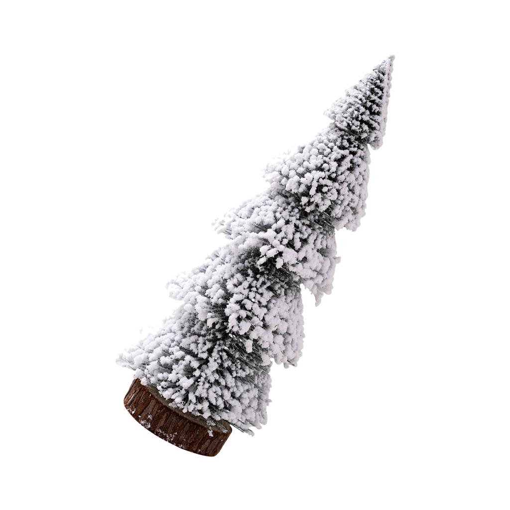 Christmas Tree Ornaments Small Decorative Snow Pine Tree with Base Party Supplies for Home Holiday Desktop Decoration