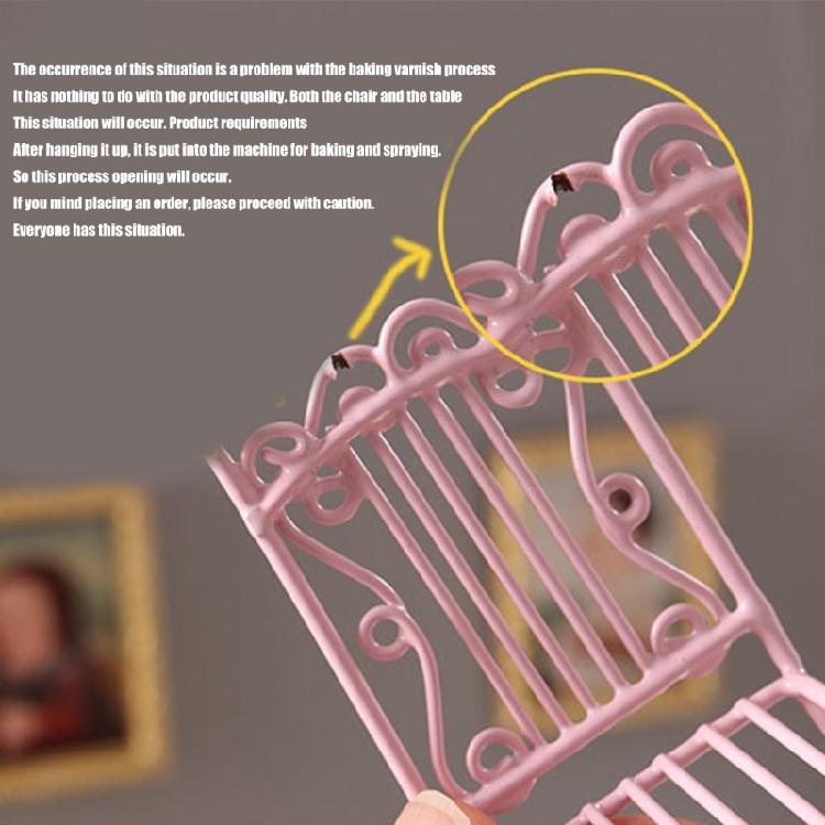 Miniature Dollhouses Furniture Iron Table And Chair Set Model Figurine For Crafting Garden Bistro Scene Displaying