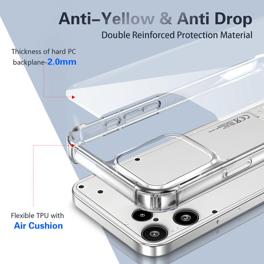 KEYSION Four-Corners Shockproof Transparent Case for Nothing Phone 3A Lite TPU+PC Clear Phone Back Cover for Nothing 3A Lite