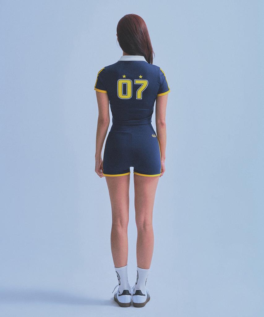 BORN TO WIN W Brntw Micro Shorts [Navy]