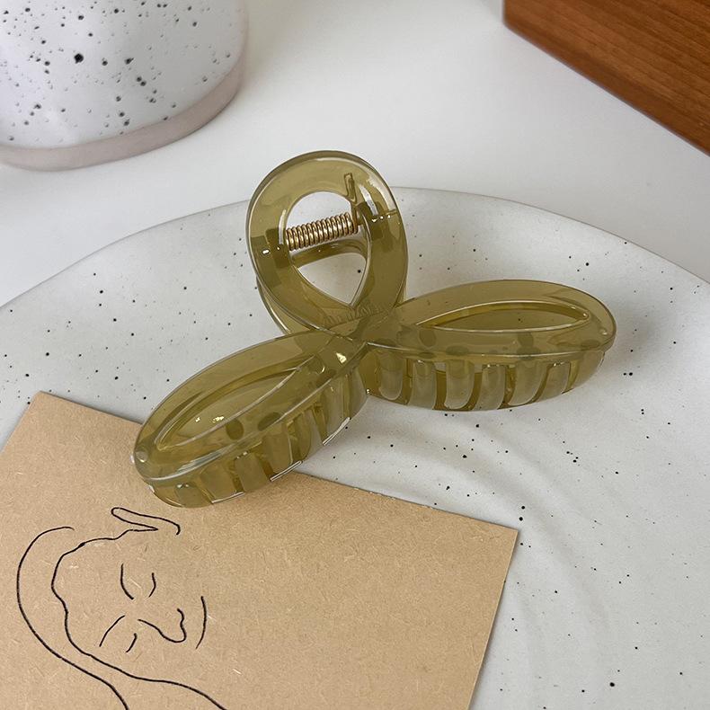 New Bow Sweet Acrylic Hair Claw Shark Clips Solid Color Grab Clip for Women Girls Elegant Hairpins Fashion Hair Accessories