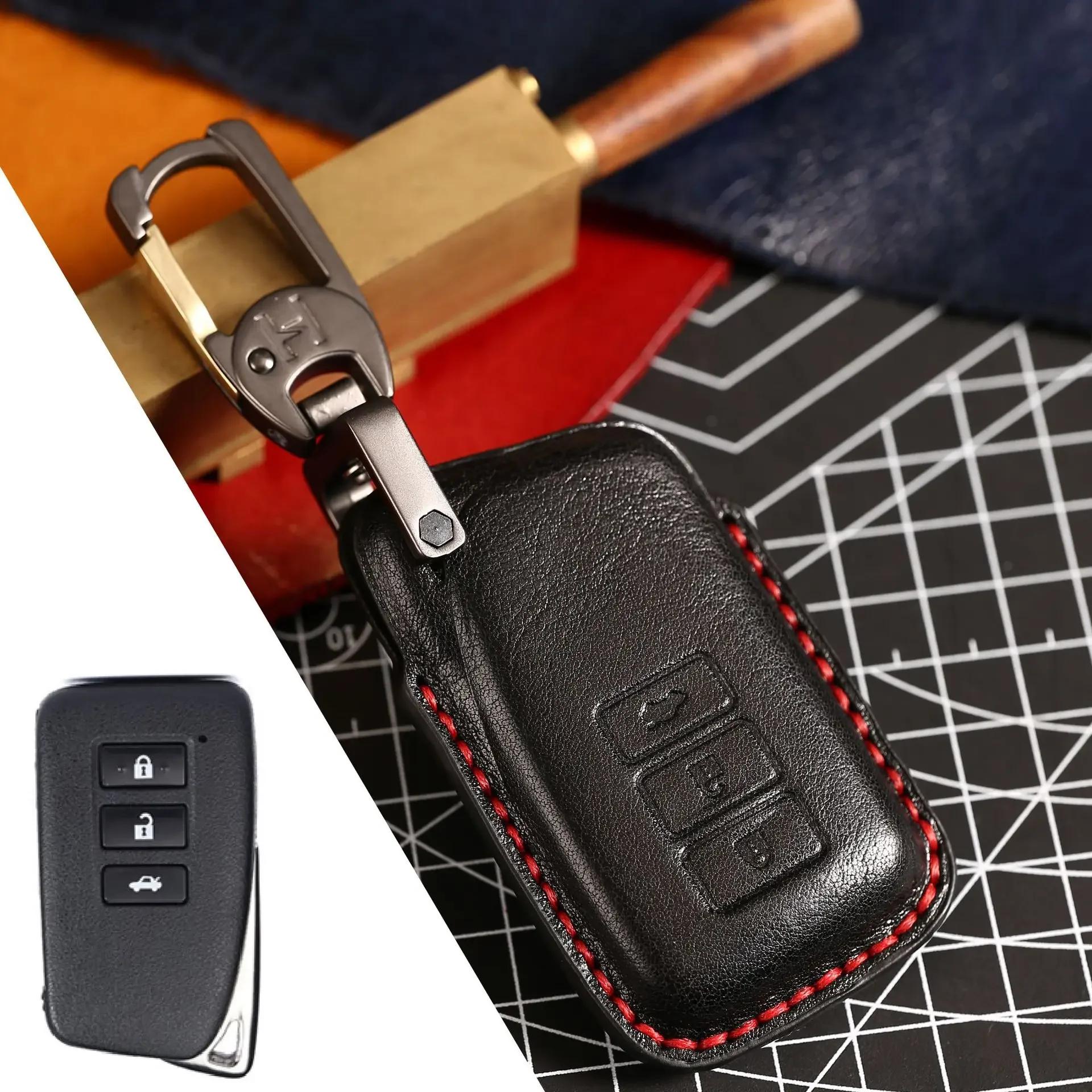 

New Luxury Leather Car Key Case Cover Fob Protector Accessories for Lexus Nx200 Nx300h Rx300 ES300 Keychain Holder Keyring Shell чёрный