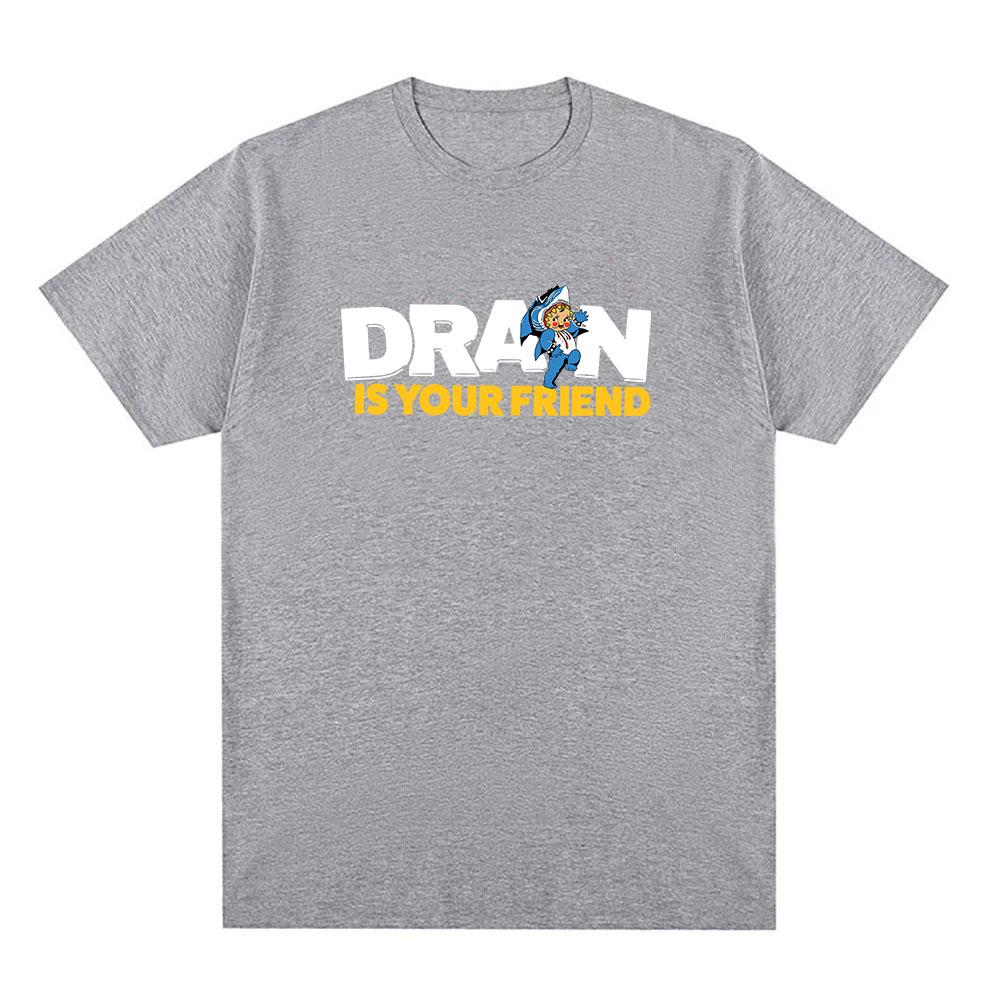 DRAIN KEWPIE FRIEND TEE . . . IS YOUR FRIEND Printing T-shirt Unisex Streetwear Hip Hop Cotton Short Sleeve Fashion Tshirts