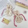 Cute Mini Bunny Ears Storage Bag Portable Multi functional Makeup Storage Bag Drawstring Earphone Coin Purse Travel