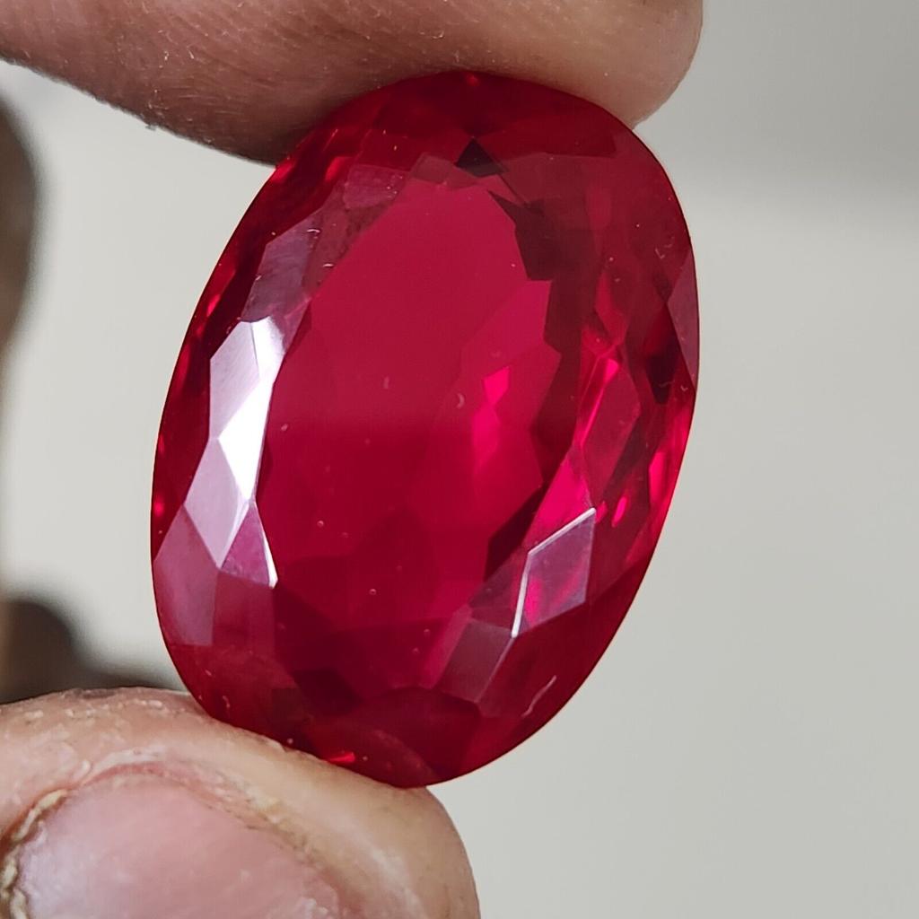 37.25  Ct Heated CERTIFIED Red Ruby Stunning  Shape Oval  Loose Gemstone