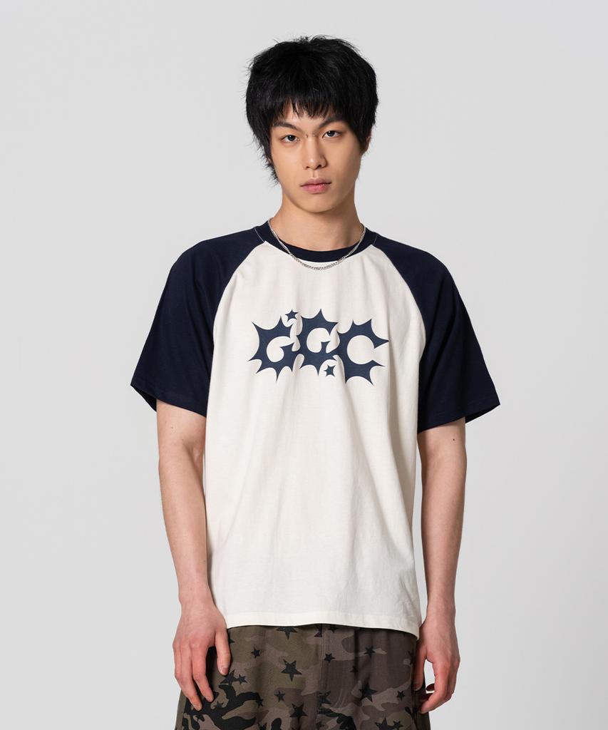 Geuleigaijeukeulleob 2-Type Raglan Color Block Ggc Logo T-Shirt Navy