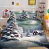 Christmas Digital Printing 3D Printing Polyester Pillowcase Quilt Cover Two Or Three-Piece Set
