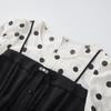 New Chinese Style Knot Button Polka Dot Faux Two-Piece Midi Dress