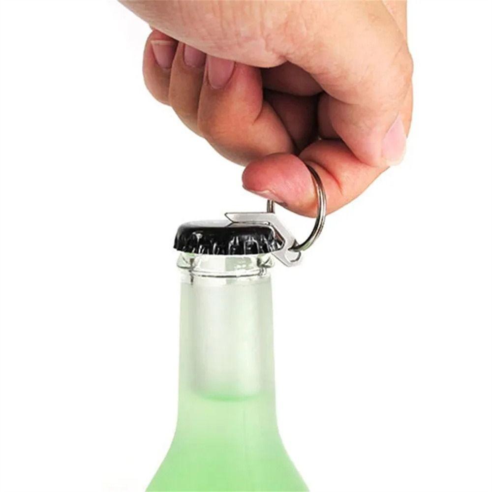 Metal Beer Opener Keyring Stainless Steel Beer Bottle Opener Keychain Outdoor Hiking