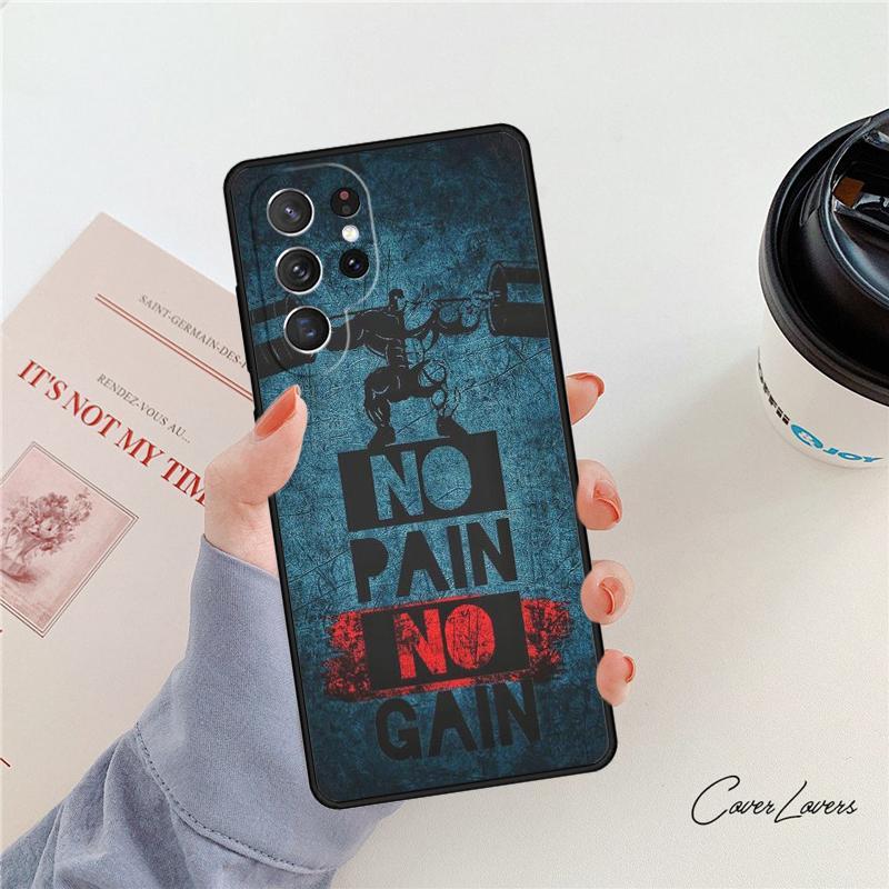 Gym Fitness Bodybuilding phone case For Samsung Galaxy S24 S25 S23 S22 Ultra Note 10 20 Plus S20 S21 FE Cover