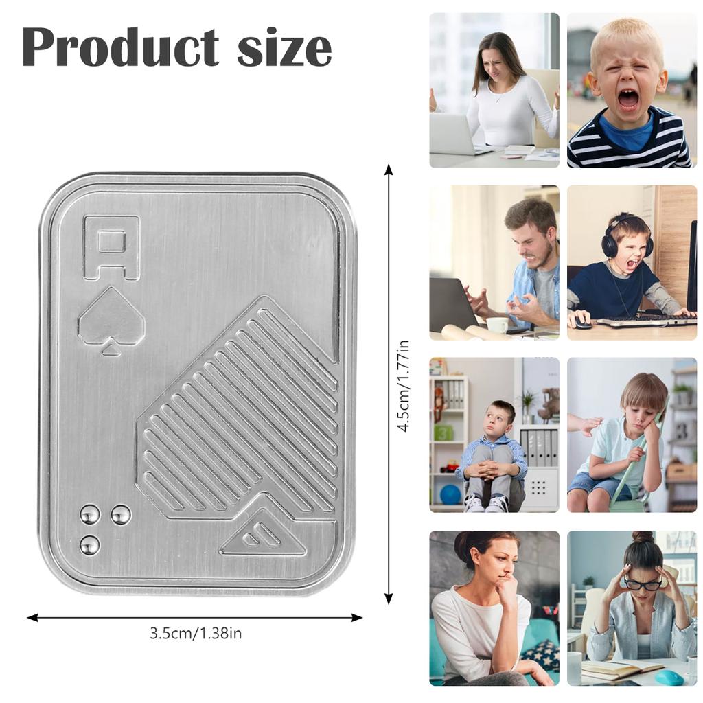 1pc Poker EDC Metal Fidget Toys Metal Poker Push Card Slider Stress Relief Toy Fidget Haptic Coin Office Desk Toys Adults Gifts