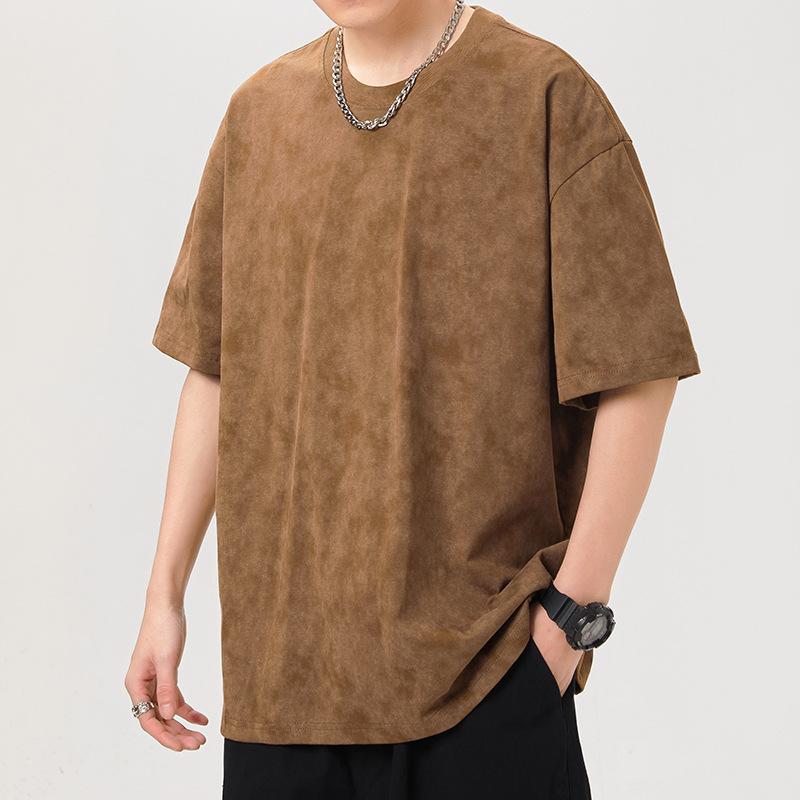 Summer and Summer American High-density Knitted Loose Fashion Men's T-shirt Short-sleeved