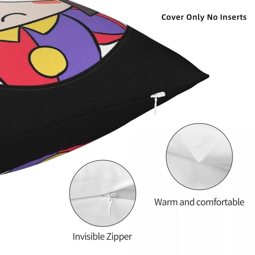 The Amazing Digital Circus Pillow Case Pomni Head Cushion Cover Fashion Decorative Pillowcase for Bed 18"