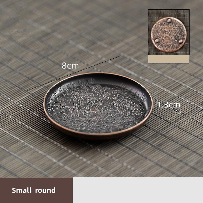 Retro Alloy Round Square Coaster Tea Set Accessories Lucky Cloud Pattern Cup Holder Insulation Pad Coffee Mat Desktop Decoration